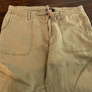 Gap, linen wide leg pants, olive green, size 6